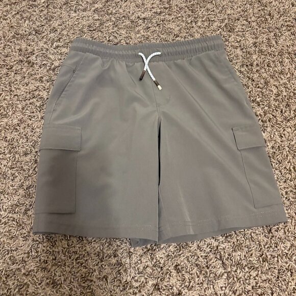 All In Motion Activewear Shorts Large 10-12 Brown Cargo Pockets Drawstring - Picture 1 of 3